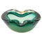 Italian Green and Amber Art Glass Bowl, 1960s 1