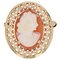 18 Karat French Cameo Yellow Gold Openwork Pendant Brooch, 1960s, Image 1