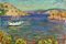 H. Valiakhmetov, Impressionistic Landscape with a Yacht, Oil on Board 2