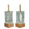 Lámparas de mesa vintage de cristal de Murano y mármol. Juego de 2, Imagen 1