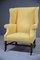 Georgian Style Wing Back Chair in Yellow, Image 1