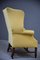Georgian Style Wing Back Chair in Yellow, Image 8