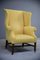 Georgian Style Wing Back Chair in Yellow, Image 2