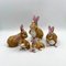 Conigli pasquali vintage con corone di fiori di Villeroy & Boch, anni '80, set di 5, Immagine 1