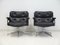 Executive Chairs in Black Leather by Charles and Ray Eames, 1960s, Set of 2 2