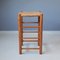 Vintage High Stools in Wood and Rush, 1970s, Set of 2 6