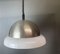 Large Space Age Silver Aluminium & White Acrylic Extendable Pull Down Ceiling Light, 1970s 7