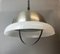 Large Space Age Silver Aluminium & White Acrylic Extendable Pull Down Ceiling Light, 1970s, Image 8