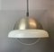 Large Space Age Silver Aluminium & White Acrylic Extendable Pull Down Ceiling Light, 1970s 1