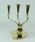 Curved Brass Three-Light Candleholder, 1950s 7