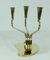 Curved Brass Three-Light Candleholder, 1950s, Image 7