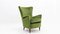 Mid-Century Green Velvet Armchair in the style of Gio Poni, 1950s 1