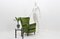 Mid-Century Green Velvet Armchair in the style of Gio Poni, 1950s 11