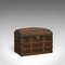 Antique English Dome Top Trunk in Oak, 1910 1
