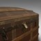 Antique English Dome Top Trunk in Oak, 1910 10