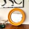 Round Bathroom Wall Mirror in Yellow Plastic, 1970s 2