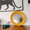 Round Bathroom Wall Mirror in Yellow Plastic, 1970s 3