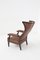 Antique French Armchair in Wood and Leather, Image 7