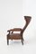 Antique French Armchair in Wood and Leather, Image 9