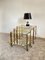 Italian Nesting Tables in Brass and Glass, 1970, Set of 3 2