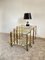 Italian Nesting Tables in Brass and Glass, 1970, Set of 3, Image 2