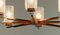 Large Modern German Chandelier in Chrome and Rosewood, 1970, Image 6