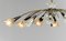 Large 10-Arm Oval Black Brass and Art Glass Chandelier attributed to Maison Lunel, 1950s 5