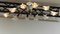 Grand Lustre Ovale à 10 Bras en Laiton Noir et Verre d'Art attribué à la Maison Lunel, 1950s 7