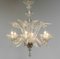Large Clear Art Glass Murano Barrochi Chandelier attributed to Barovier & Toso, Italy, 1940s 8