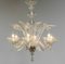 Large Clear Art Glass Murano Barrochi Chandelier attributed to Barovier & Toso, Italy, 1940s, Image 8