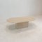 Table Basse Ovale en Travertin, Italie, 1980s 1