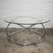 Vintage Italian Space Age Glass and Chrome Spiral Base Coffee Table, 1970s 1