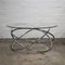 Vintage Italian Space Age Glass and Chrome Spiral Base Coffee Table, 1970s 4