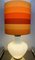 Vintage Belgium White Illuminated Glass Bulbous Lamp Base Table Lamp, 1970s 3