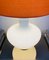 Vintage Belgium White Illuminated Glass Bulbous Lamp Base Table Lamp, 1970s 8