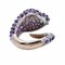 Bague Serpent en Or Rose et Argent, 1950s 2