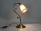 Art Nouveau Swan Neck Lamp with Ball Joint in Brass and Glass, 1960s 2