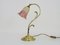Art Nouveau Swan Neck Lamp with Ball Joint in Brass and Glass, 1960s 5
