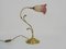 Art Nouveau Swan Neck Lamp with Ball Joint in Brass and Glass, 1960s 3