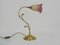 Jugendstil Schwanenhalslampe mit Kugelgelenk aus Messing und Glas, 1960er 3