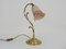 Art Nouveau Swan Neck Lamp with Ball Joint in Brass and Glass, 1960s 4