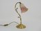 Jugendstil Schwanenhalslampe mit Kugelgelenk aus Messing und Glas, 1960er 4