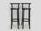 Tabourets de Bar avec Dossier en Bois Noir de Baumann France, 1960s, Set de 2 2