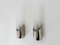 Space Age German Wall Sconces in Chrome Metal and Glass, 1960s, Set of 2 4