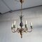 Brass Chandelier with Pineapple and Foliage Details, 1970s, Image 1