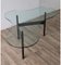 Tavolino da caffè asimmetrico tripode in metallo e vetro, anni '70, Immagine 7