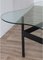 Tavolino da caffè asimmetrico tripode in metallo e vetro, anni '70, Immagine 4