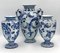 Antike deutsche blaue Fayence Vasen von Delft Bonnie, 1890er, 3er Set 2