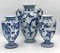 Antique German Blue Faience Vases from Delft Bonnie, 1890s, Set of 3 2