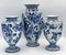 Antike deutsche blaue Fayence Vasen von Delft Bonnie, 1890er, 3er Set 3